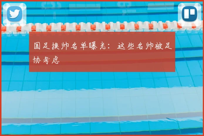 国足换帅名单曝光：这些名帅被足协考虑